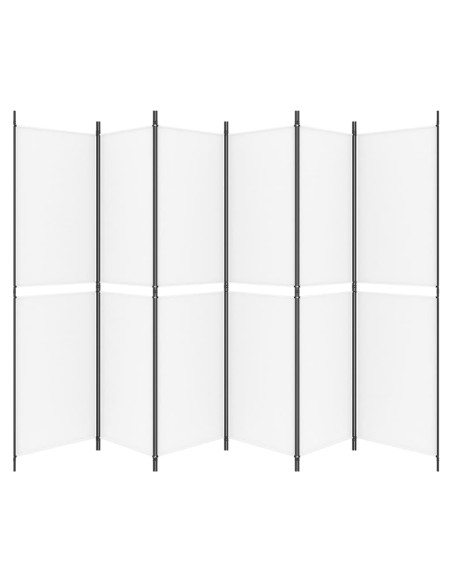 Divisorio a 4 Pannelli Bianco 300x200 cm Tessuto