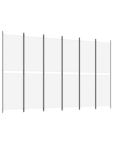 Divisorio a 4 Pannelli Bianco 300x200 cm Tessuto