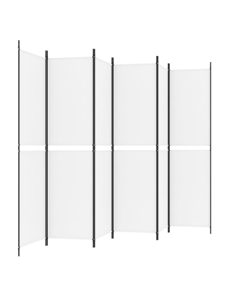 Divisorio a 4 Pannelli Bianco 300x200 cm Tessuto