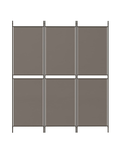 Divisorio a 3 Pannelli Antracite 150x180 cm in Tessuto