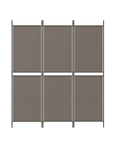 Divisorio a 3 Pannelli Antracite 150x180 cm in Tessuto