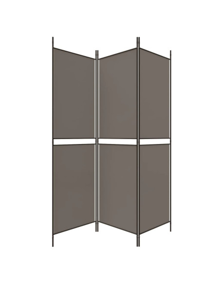 Divisorio a 3 Pannelli Antracite 150x180 cm in Tessuto