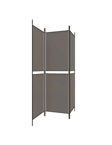 Divisorio a 3 Pannelli Antracite 150x180 cm in Tessuto