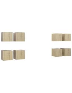Mobili TV a Parete 8 pz Rovere Sonoma 30,5x30x30 cm