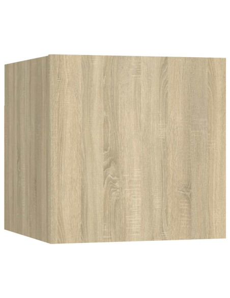 Mobili TV a Parete 8 pz Rovere Sonoma 30,5x30x30 cm