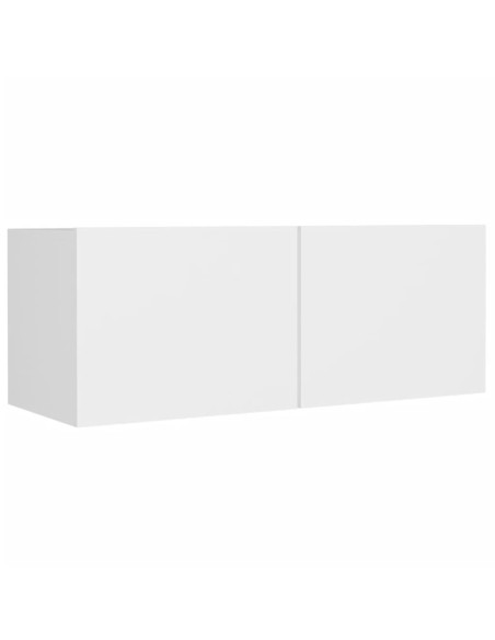 Set Mobili Porta TV 8pz Bianco in Legno Multistrato