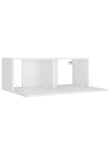 Set Mobili Porta TV 8pz Bianco in Legno Multistrato