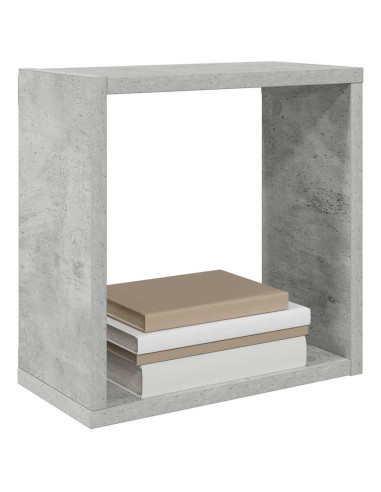 Mensole Parete a Cubo 4 pz Grigio Cemento 30x15x30 cm