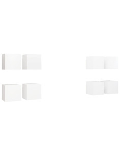 Mobili Porta TV a Parete 8 pz Bianchi 30,5x30x30 cm