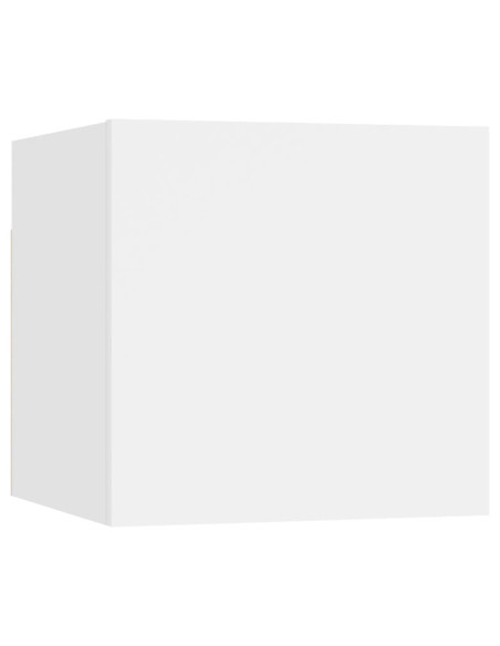 Mobili Porta TV a Parete 8 pz Bianchi 30,5x30x30 cm