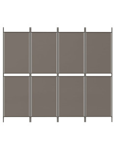Divisorio a 4 Pannelli Antracite 200x180 cm Tessuto 2