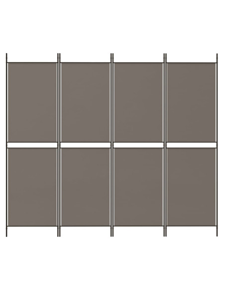 Divisorio a 4 Pannelli Antracite 200x180 cm Tessuto