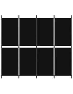 Divisorio a 4 Pannelli Nero 200x180 cm in Tessuto 2
