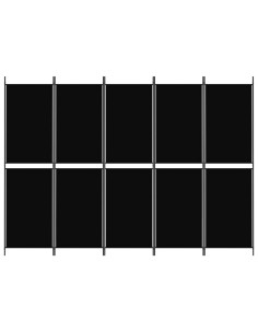 Divisorio a 5 Pannelli Nero 250x180 cm in Tessuto 2