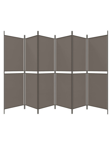 Divisorio a 6 Pannelli Antracite 300 x 180 cm Tessuto