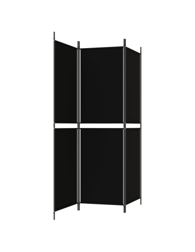 Divisorio a 3 Pannelli Nero 150x180 cm in Tessuto