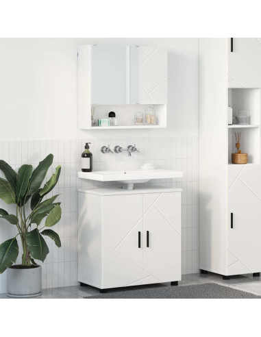 Set di mobili per il bagno 2 pcs Bianco 61 x 35 x 64 cm