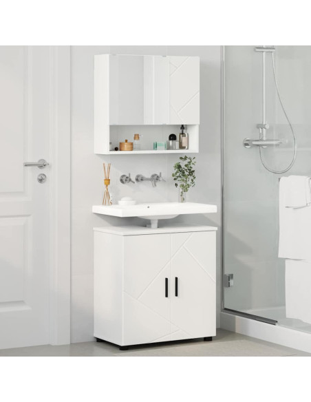 Set di mobili per il bagno 2 pcs Bianco 61 x 35 x 64 cm