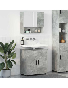Set di mobili per il bagno 2 pcs Grigio cemento 61 x 35 x 64 cm 2