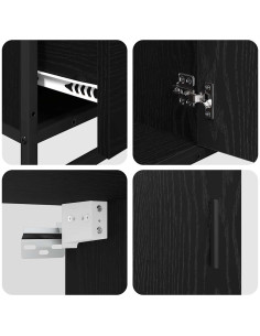 Set di mobili per il bagno 3 pcs Rovere nero 80 x 33 x 60 cm