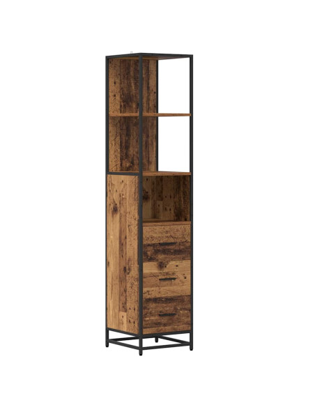 Set di mobili per il bagno con cassetto 4 pcs Legno vecchio
