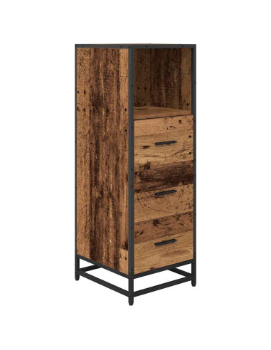Set di mobili per il bagno con cassetto 4 pcs Legno vecchio