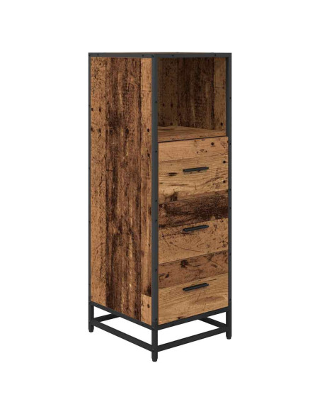 Set di mobili per il bagno con cassetto 4 pcs Legno vecchio
