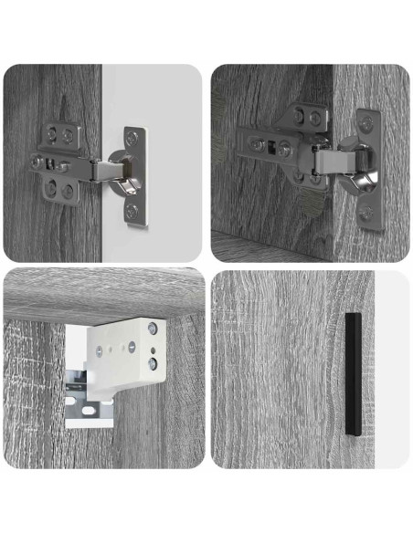 Set di mobili per il bagno 2 pcs Grigio sonoma 61 x 35 x 64 cm