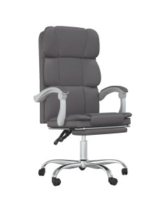 Poltrona da Ufficio Reclinabile Grigia in Similpelle