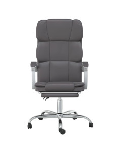 Poltrona da Ufficio Reclinabile Grigia in Similpelle 2