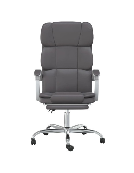 Poltrona da Ufficio Reclinabile Grigia in Similpelle