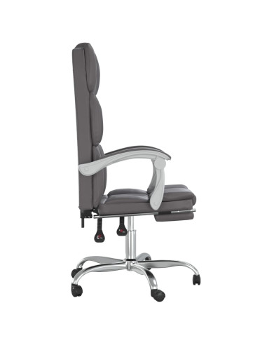 Poltrona da Ufficio Reclinabile Grigia in Similpelle