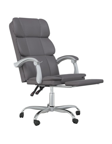 Poltrona da Ufficio Reclinabile Grigia in Similpelle