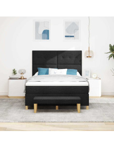 Letto a molle con materasso Nero 160 x 200 cm Tessuto 2