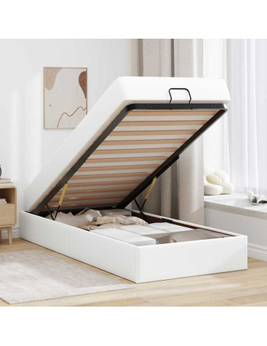 Struttura del letto Bianco Puro 90 x 190 cm Pelle sintetica