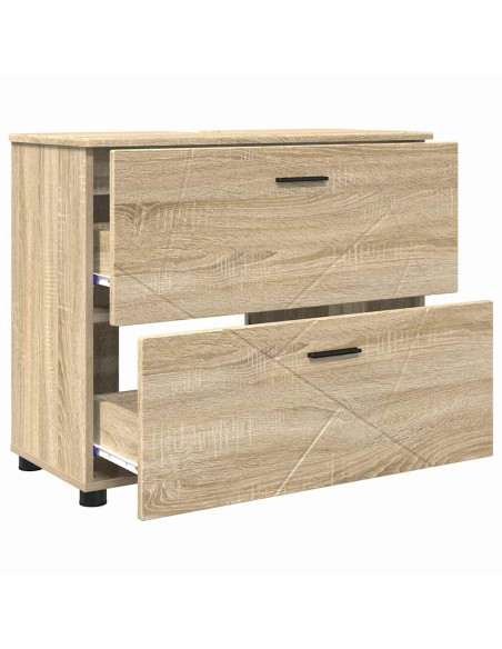 Set di mobili per il bagno con cassetto 3 pcs rovere sonoma