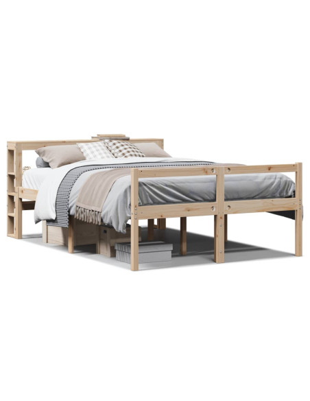 Letto per Anziani con Testiera 140x200 cm Legno Massello Pino