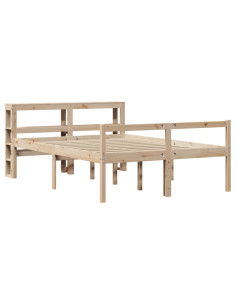 Letto per Anziani con Testiera 140x200 cm Legno Massello Pino 2