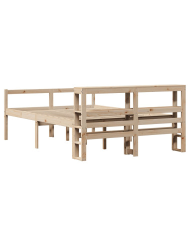 Letto per Anziani con Testiera 140x200 cm Legno Massello Pino