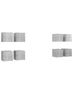 Mobili Porta TV a Parete 8 pz Grigio Cemento 30,5x30x30 cm