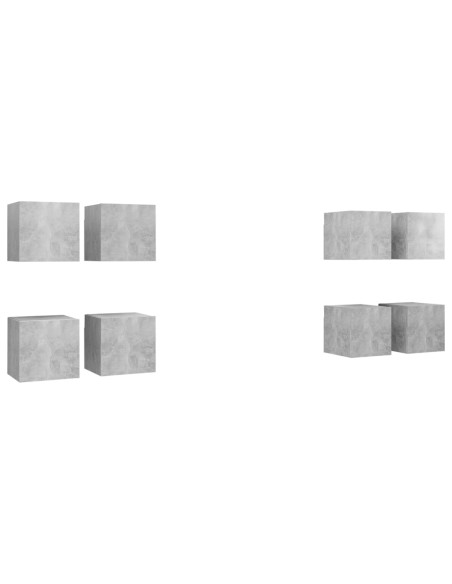 Mobili Porta TV a Parete 8 pz Grigio Cemento 30,5x30x30 cm