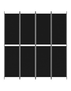 Divisorio a 4 Pannelli Nero 200x220 cm in Tessuto 2