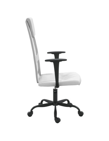 Sedia da Ufficio Altezza Regolabile Bianca in Rete e Similpelle