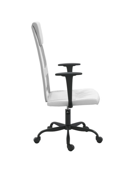 Sedia da Ufficio Altezza Regolabile Bianca in Rete e Similpelle