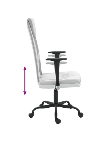 Sedia da Ufficio Altezza Regolabile Bianca in Rete e Similpelle