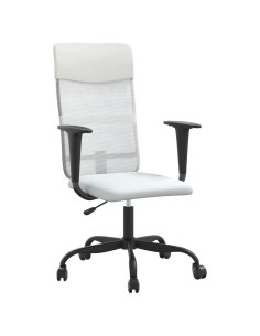 Sedia da Ufficio Altezza Regolabile Bianca in Rete e Similpelle