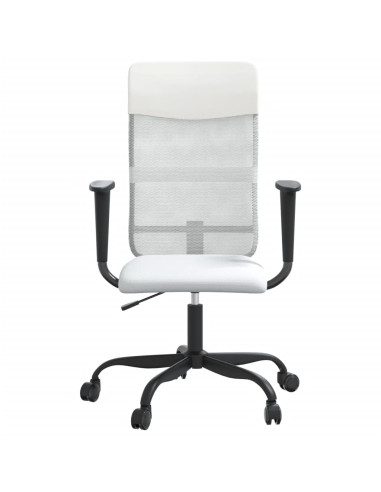Sedia da Ufficio Altezza Regolabile Bianca in Rete e Similpelle