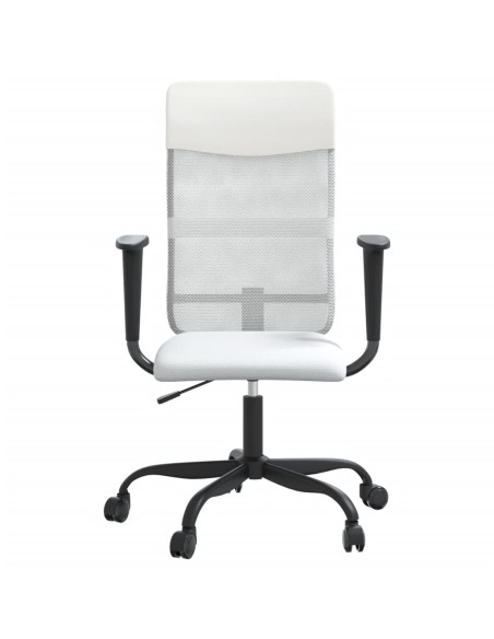 Sedia da Ufficio Altezza Regolabile Bianca in Rete e Similpelle