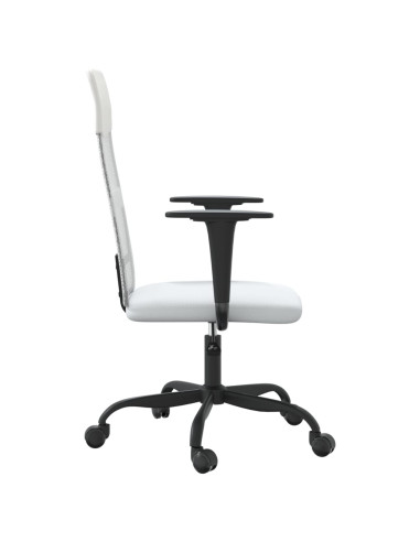 Sedia da Ufficio Altezza Regolabile Bianca in Rete e Similpelle