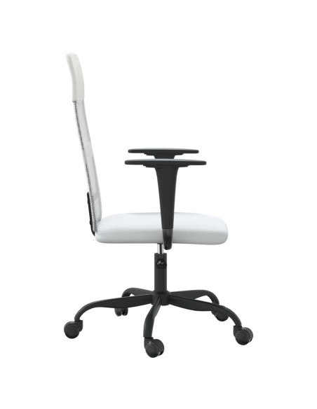 Sedia da Ufficio Altezza Regolabile Bianca in Rete e Similpelle